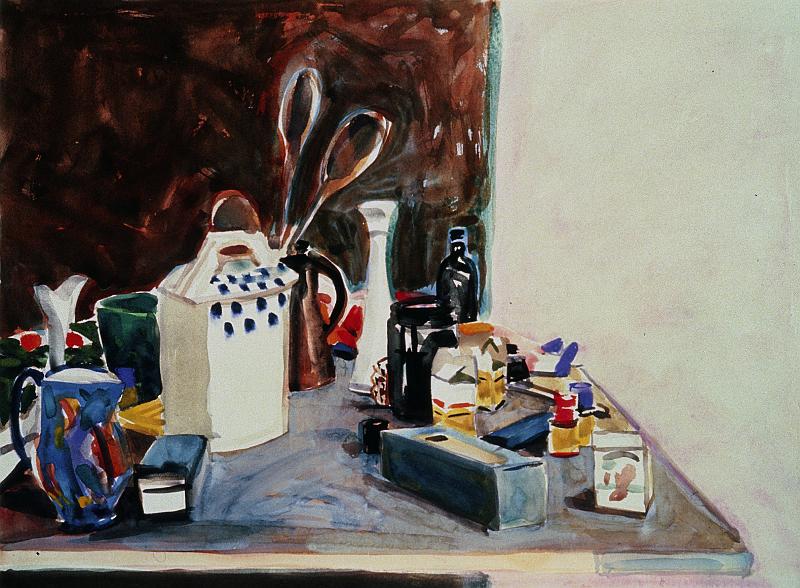 Still Life with Brown Wall  1980 18x24 .jpg